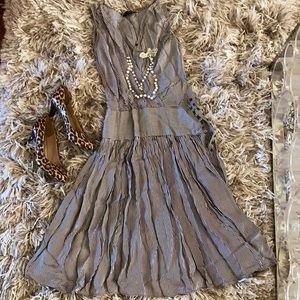 Zara Basic black & white striped midi dress sz XS